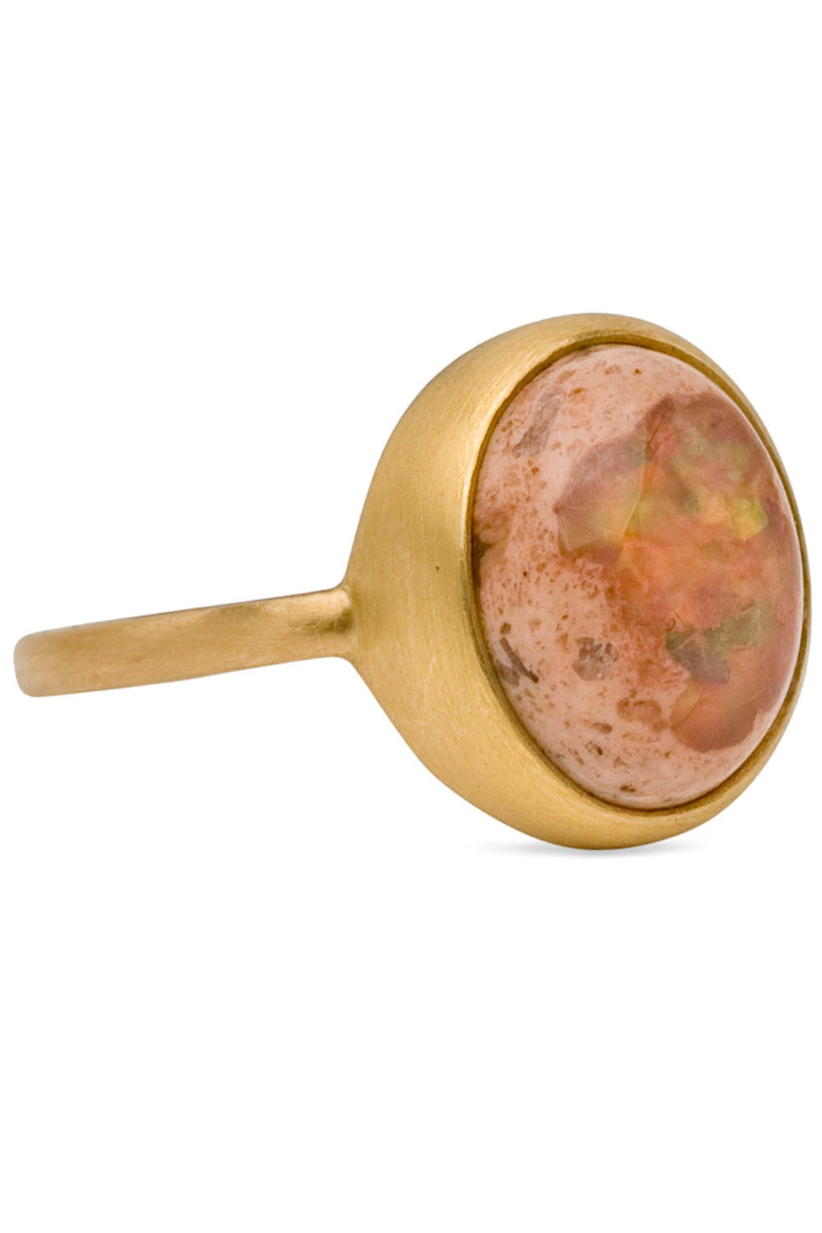 Caroline Ellen - Yellow Gold Mexican Matrix Opal Small Stone Ring