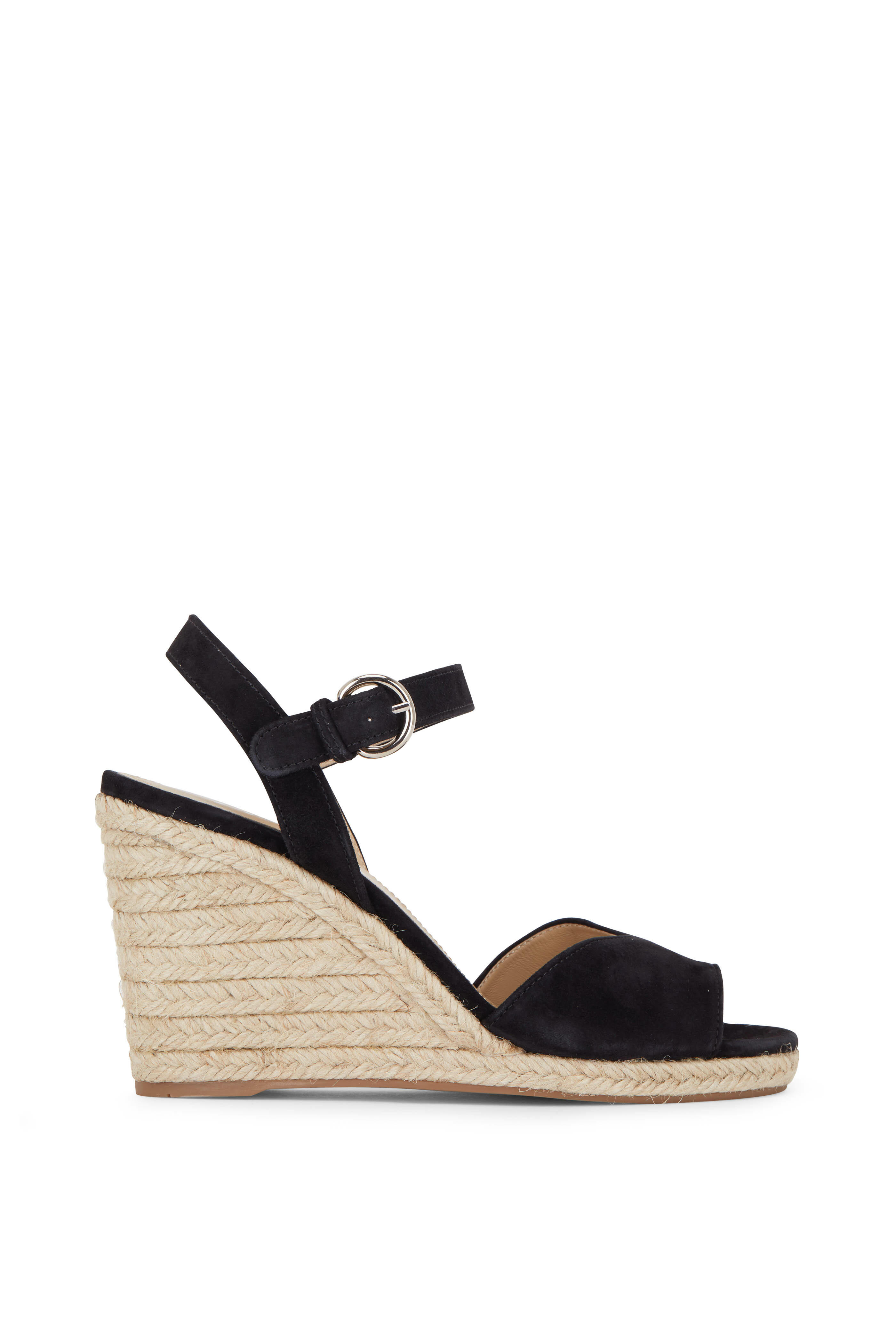 Prada - Black Suede V Wedge Espadarille, 95mm
