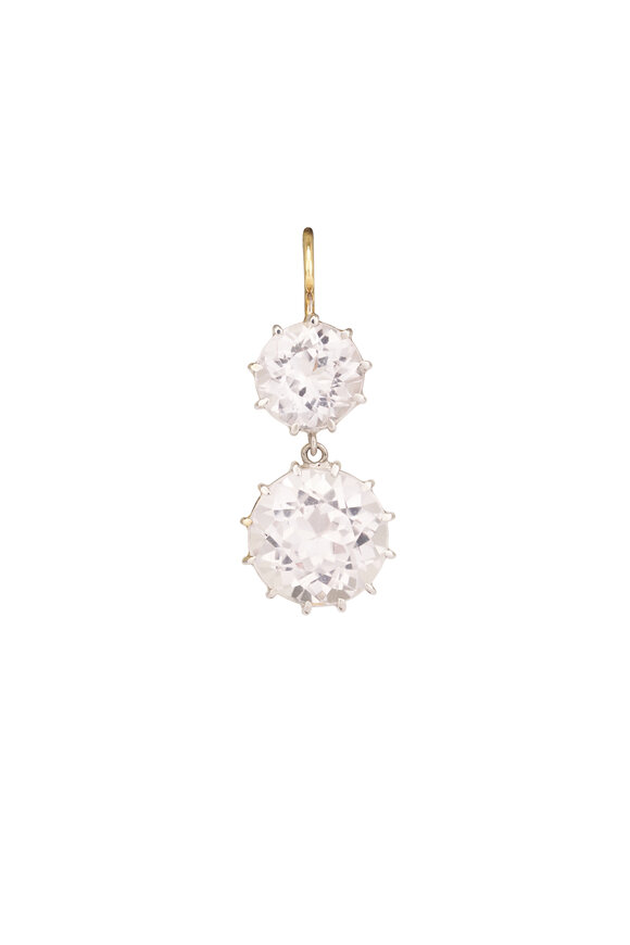 Renee Lewis 18k White Gold Antique Kunzite Earing - view 2