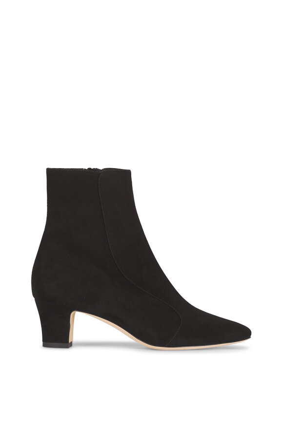 Manolo Blahnik Myconia Black Suede Bootie, 50mm - view 2