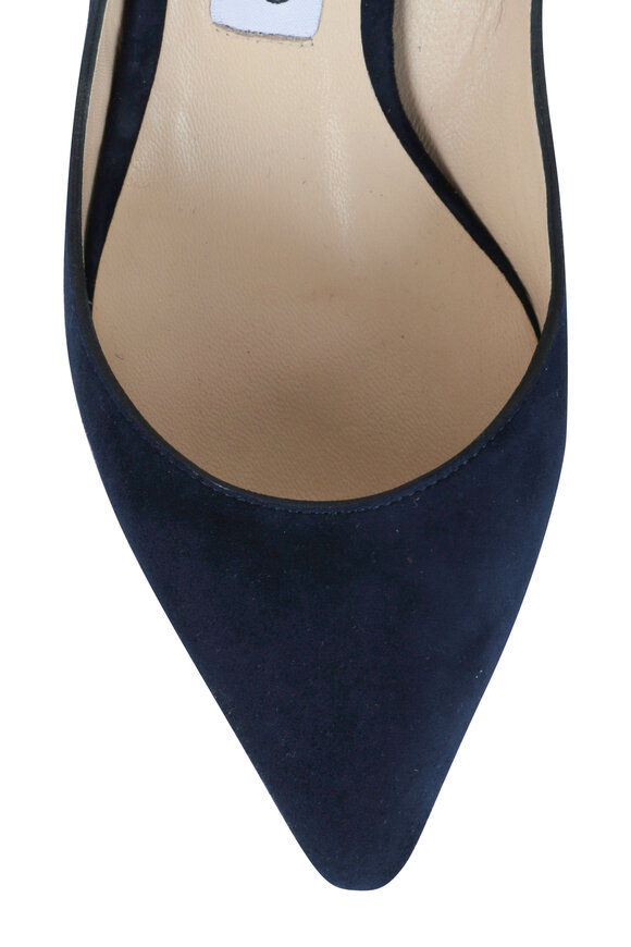 Jimmy Choo - Erin Navy Blue Suede Slingback, 60mm