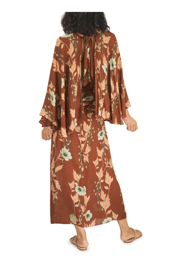 Johanna Ortiz Caramel Cape Town Print Silk Dress - view 4