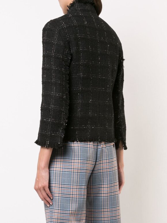 Akris Punto - Black & Cream Tweed Crop Jacket