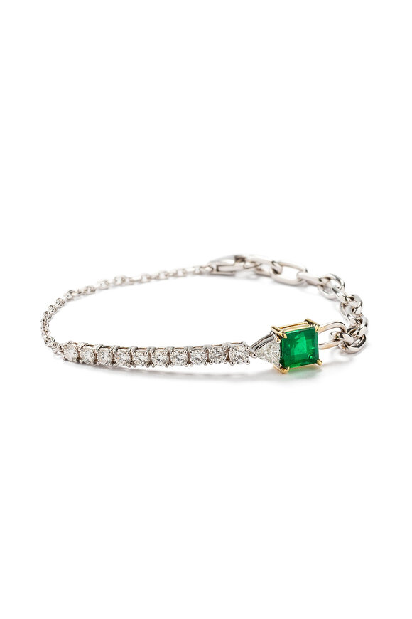 Ara Vartanian Emerald & Diamond River Chain Bracelet