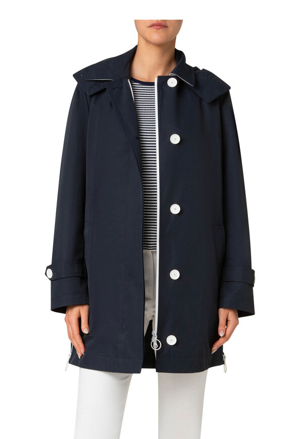 Akris Punto - Navy Blue Water Repellent Fisherman Parka