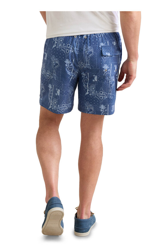 Peter Millar Robusto Windsor Blue Swim Trunks - view 4