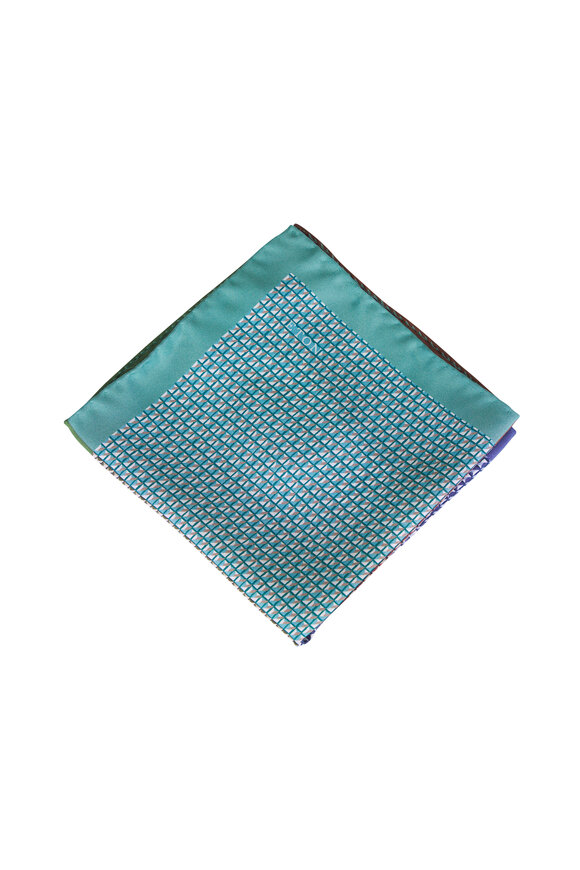 Eton Multi Geometric Four Side Twill Pocket Square - view 1