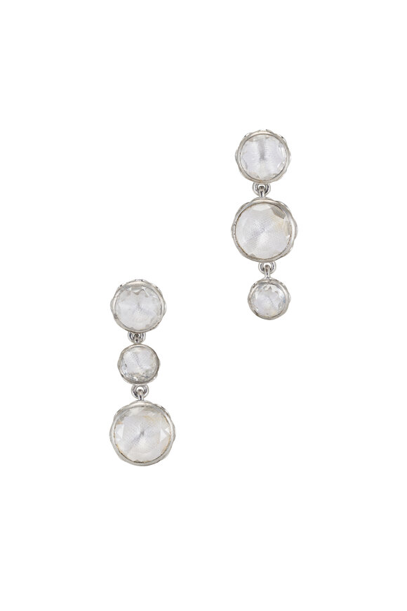 Larkspur & Hawk - Bride White Three Drop Earrings