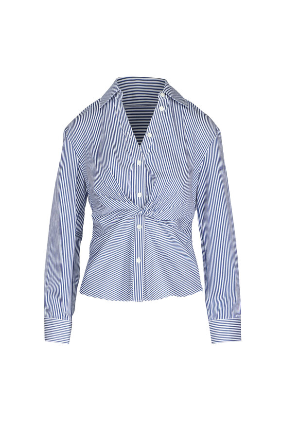 Tanya Taylor Long Sleeve Stripe Oakley Top