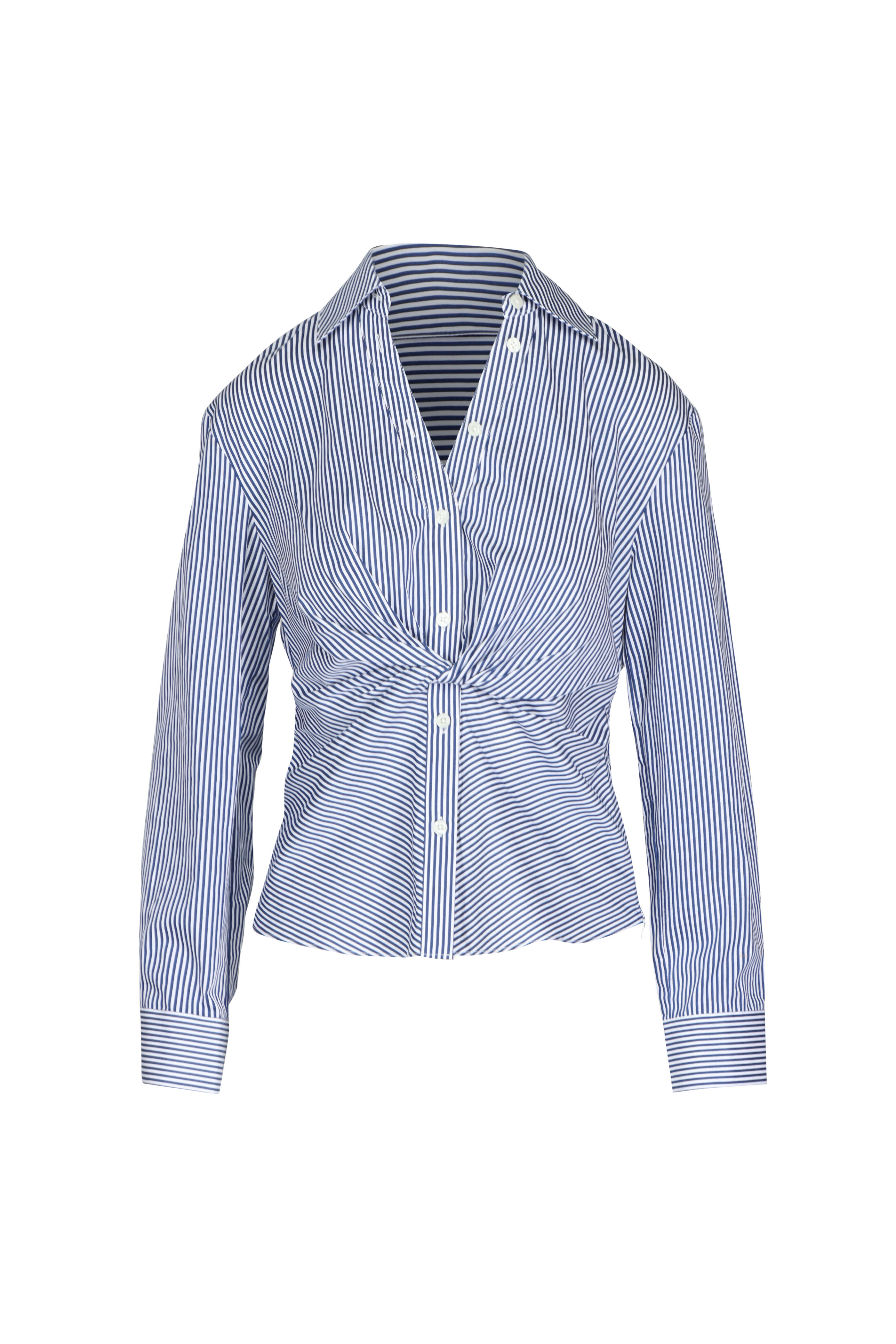Tanya Taylor - Long Sleeve Stripe Oakley Top - view 1