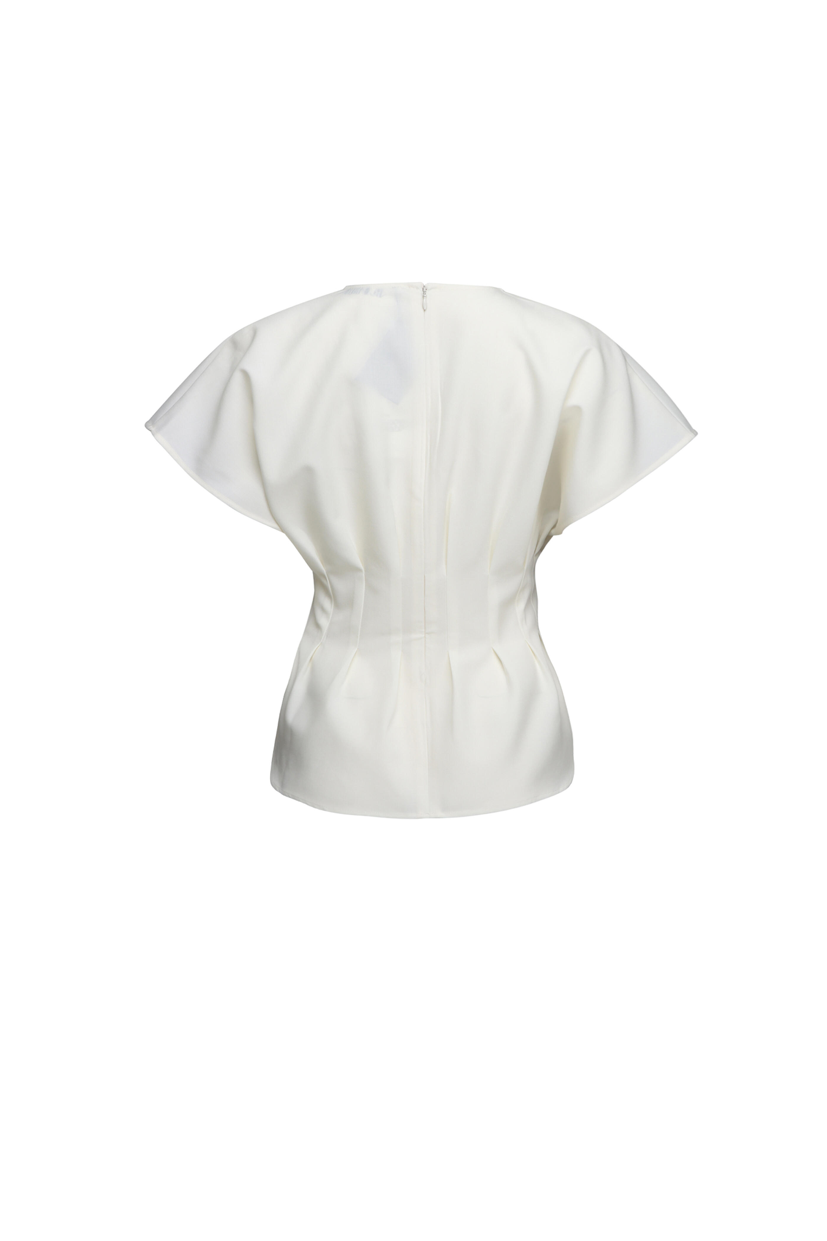 Rohe Frames - Sculptural Off White Pintuck Waist Top
