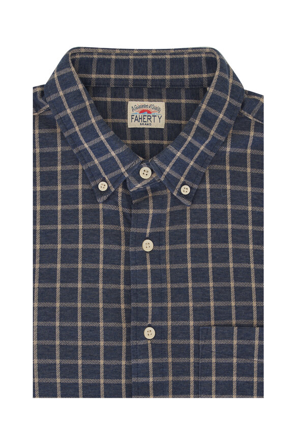 Faherty Brand Coastline Twilight Check Knit Shirt