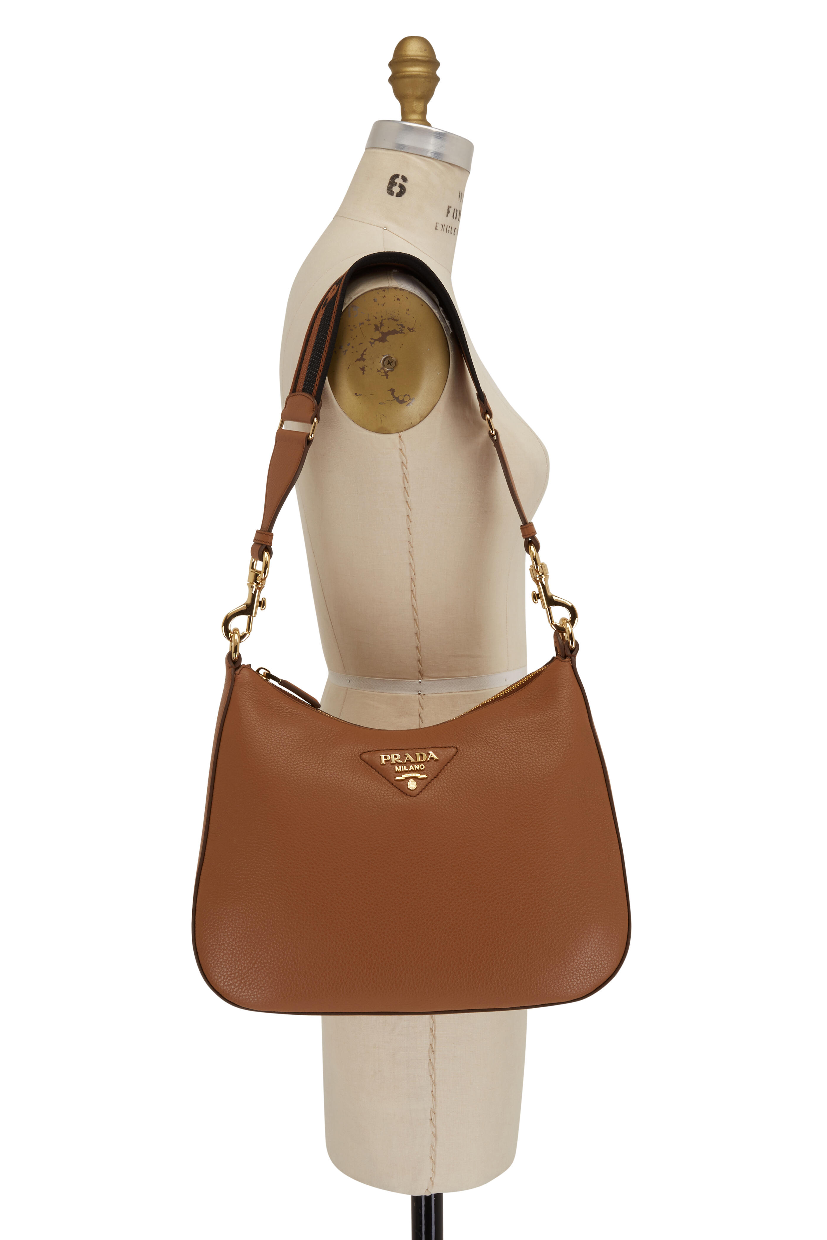 Prada Handbag in Brown Grained Leather