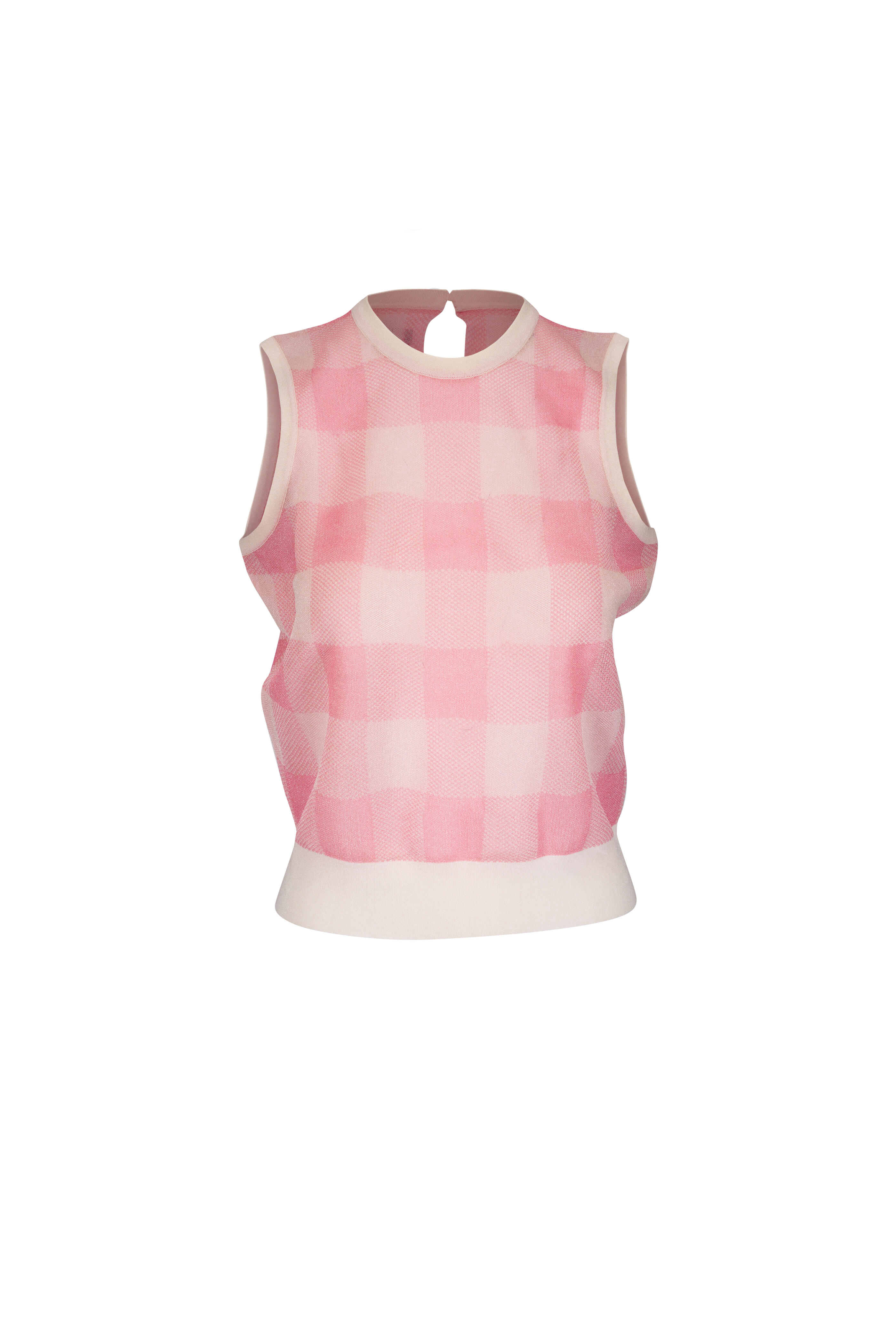 Lela Rose - Poppy Plaid Sheer Knit Tank
