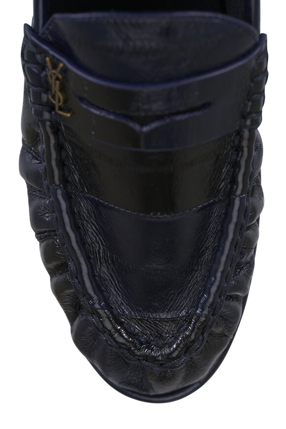 Saint Laurent Le Loafer Navy Foldable Nappa Leather Flat - view 4