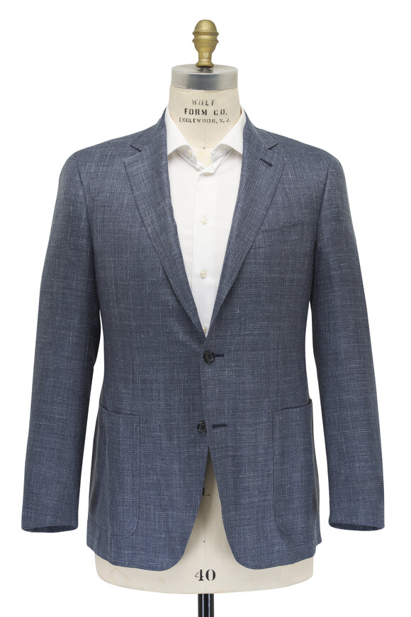 Canali - Kei Blue Wool, Silk & Linen Sportcoat