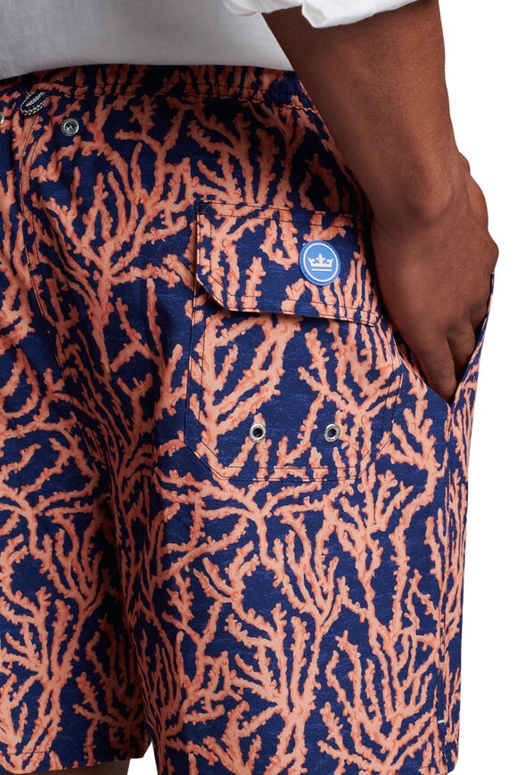 Peter Millar - Grow A Pine Sahara Orange Printed Swim Trunks