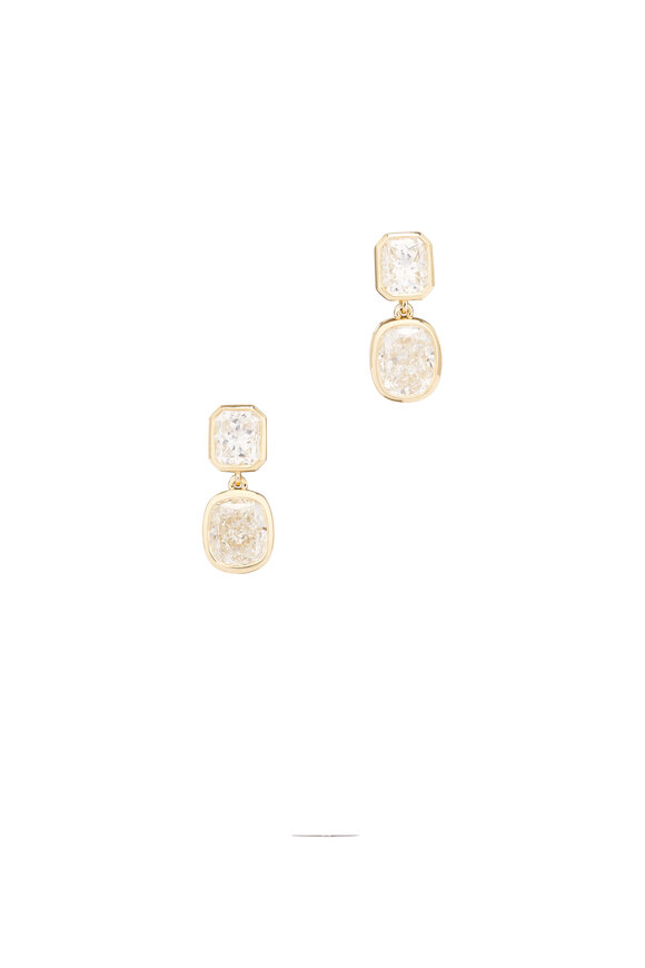 Lowy & Co 18k Yellow Gold Diamond Bezel Earring