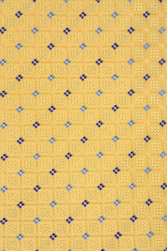 Eton - Yellow Geometric Print Silk Necktie