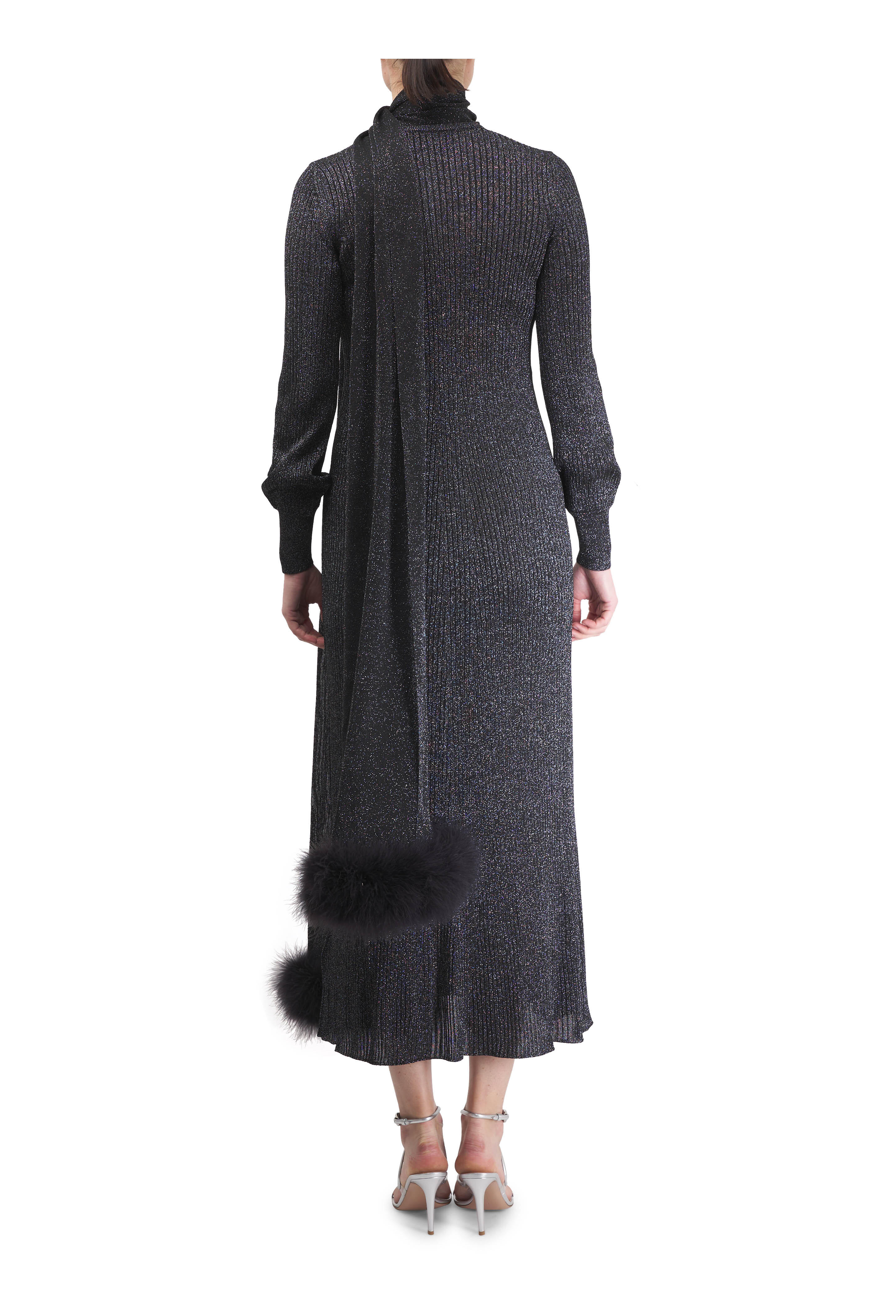 Valentino - Abito Maglia Black Lurex Maxi Dress