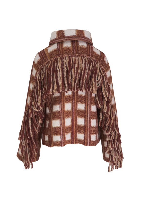 Dorothee Schumacher - Dizzy Check Brown & Rose Check Cardigan 