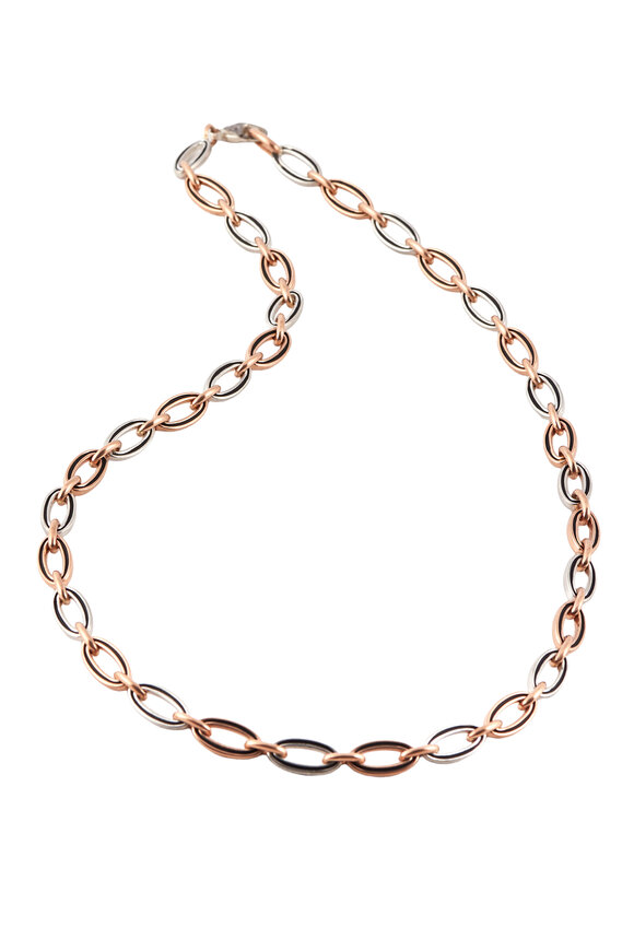 Sylva & Cie Platinum & Rose Gold Two Tone Mirage Link Necklace - view 1
