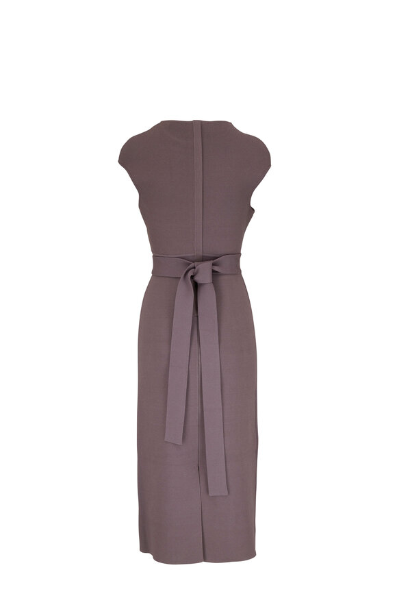 Scanlan Theodore - Taupe Crepe Knit Midi Dress