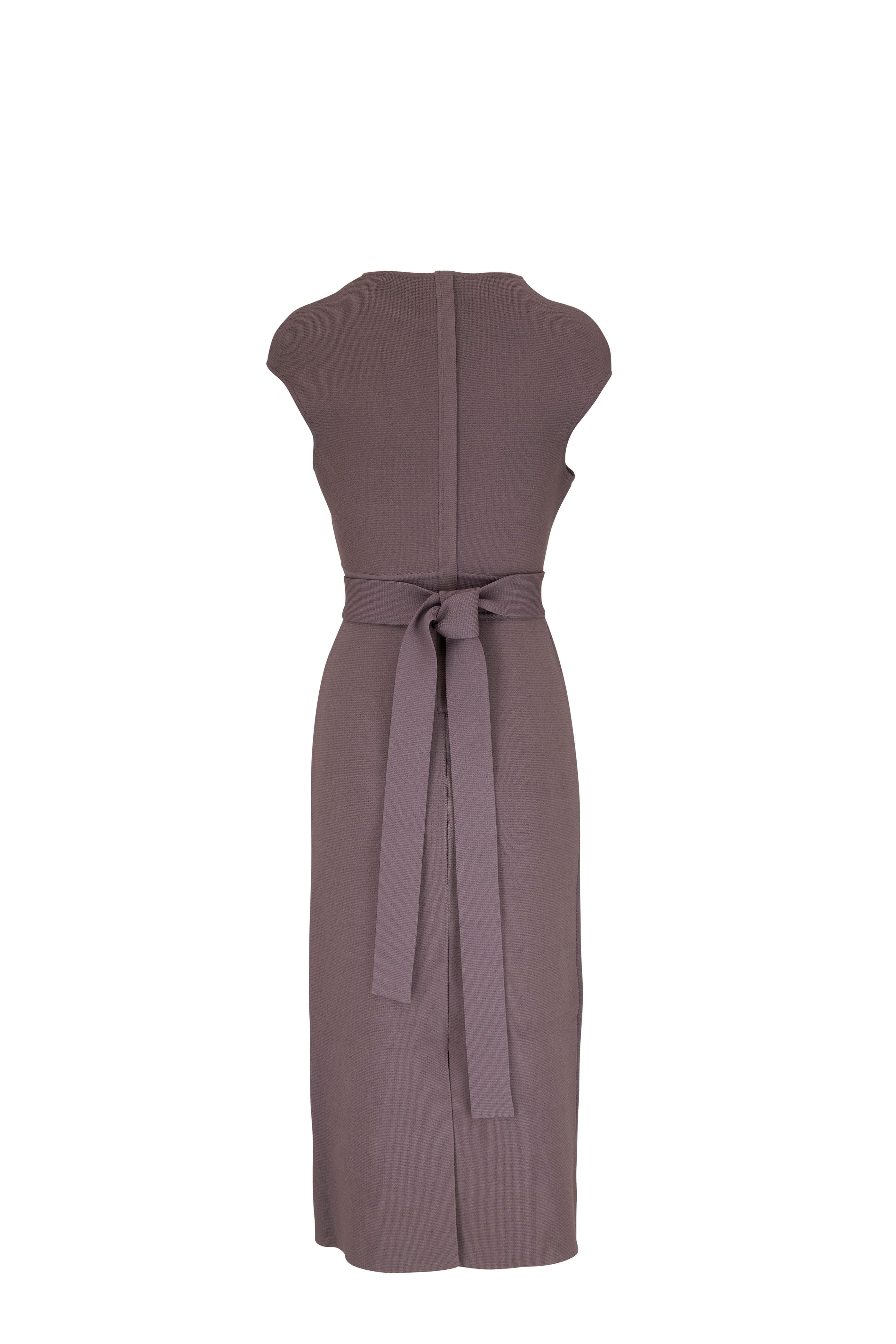 Scanlan Theodore - Taupe Crepe Knit Midi Dress | Mitchell Stores