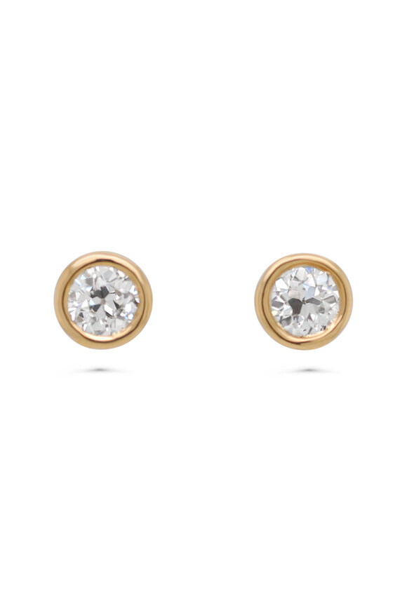 Kali Zoe 18k Yellow Gold Antique Diamond Zoe Stud Earring - view 1