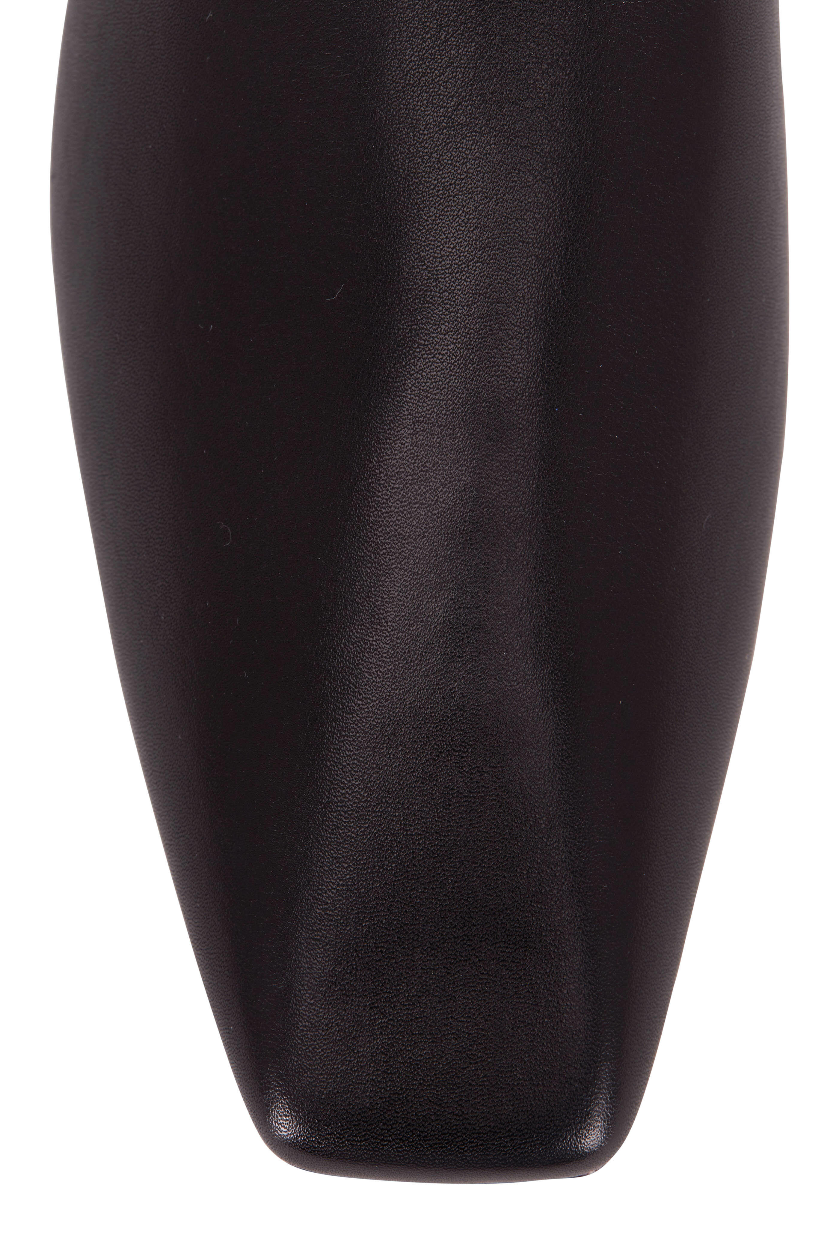 The Row - Black Leather Square Toe Flat | Mitchell Stores