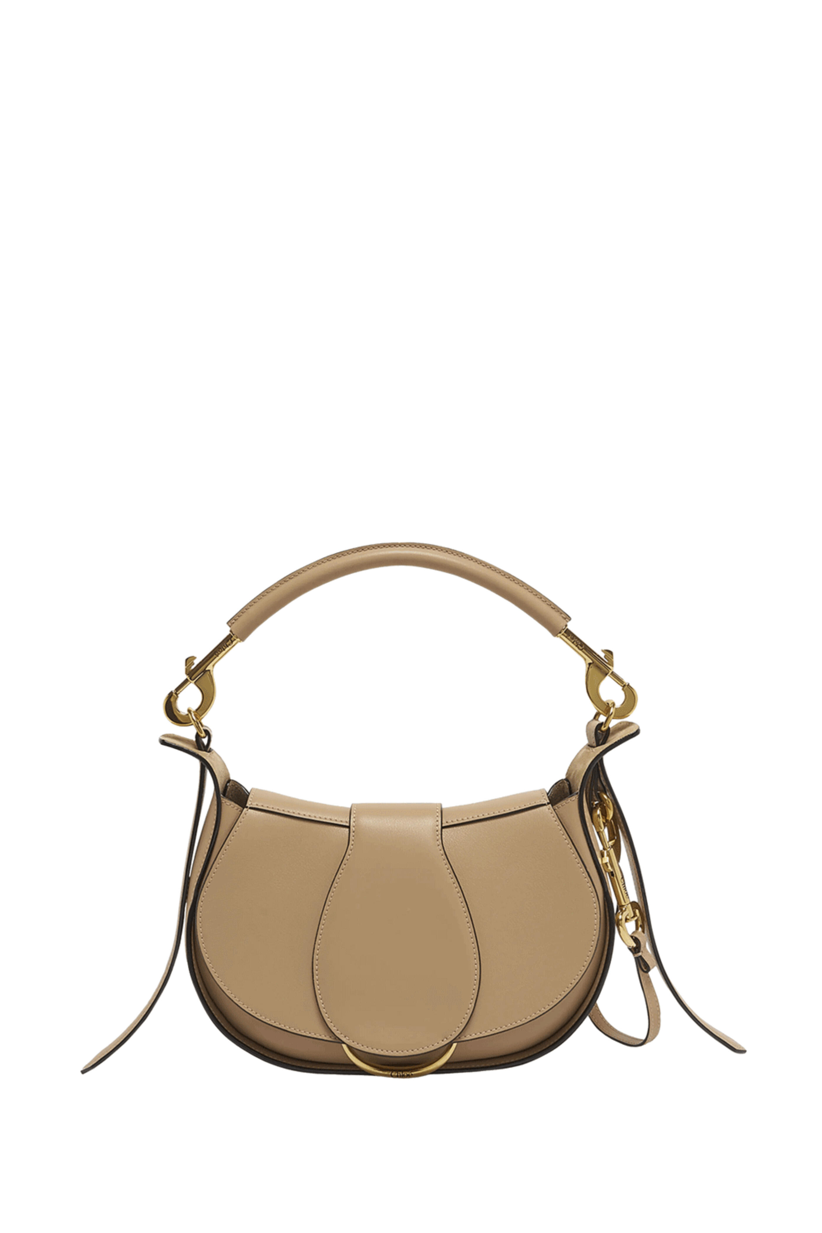 Chloé - Ride Leather Flap Shoulder Bag in Floral Gray