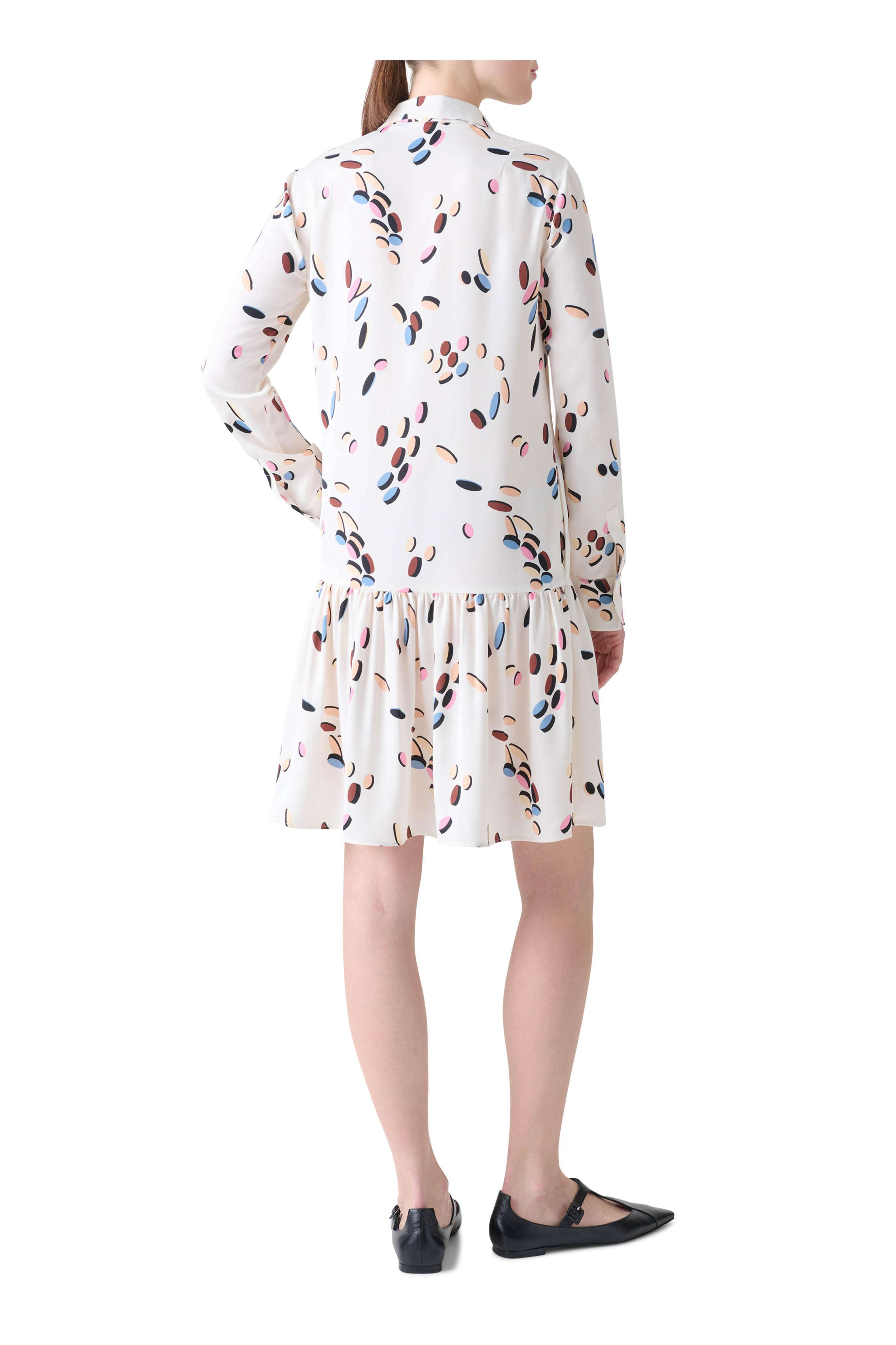 Akris Punto - Cream Multicolor Dropping Dot Print Dress
