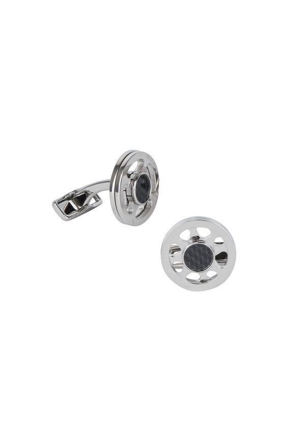Dunhill - Fly Wheel Black & Plated Brass Cuff Links 