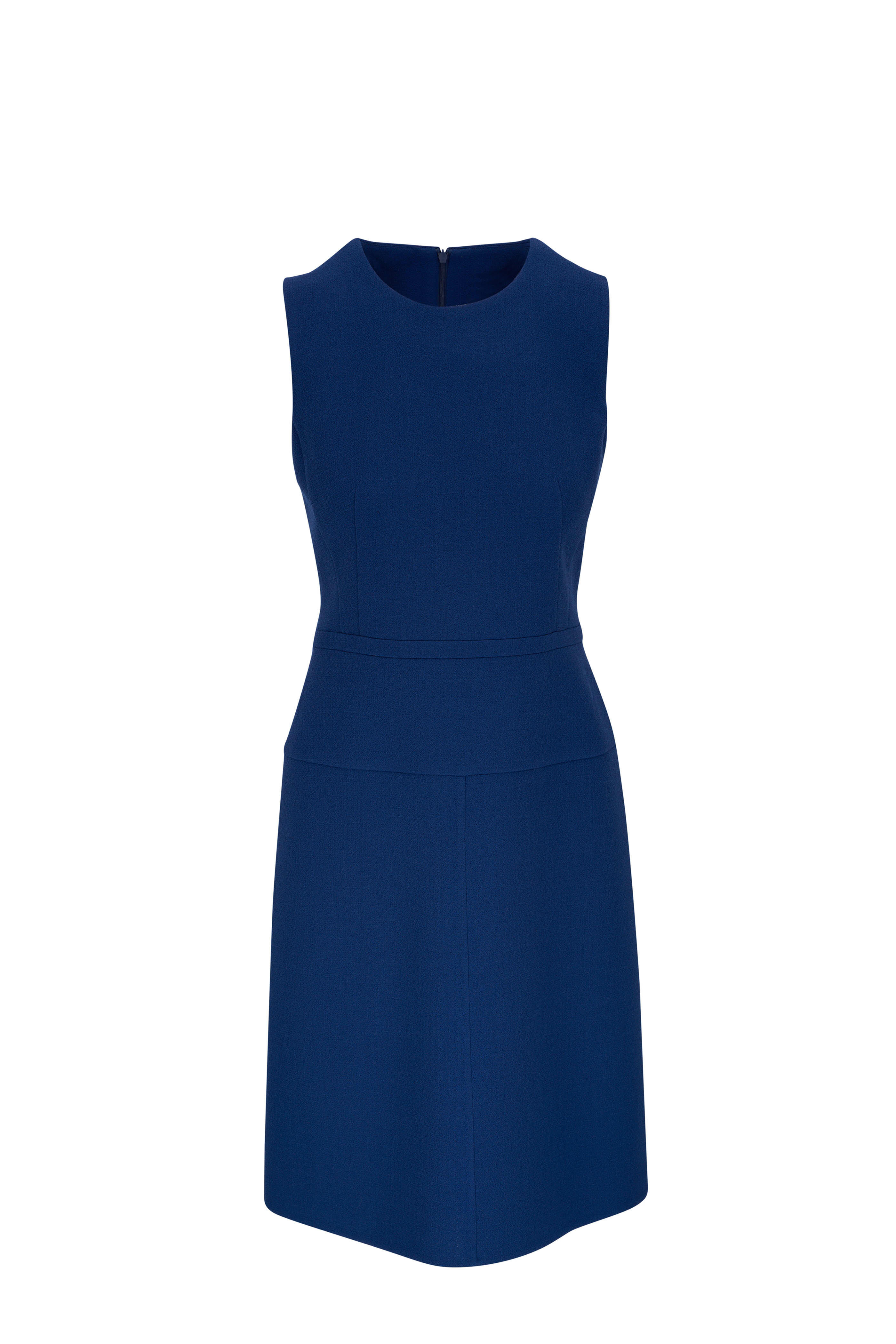 Akris - Ink Blue Wool Crepe Shift Dress | Mitchell Stores