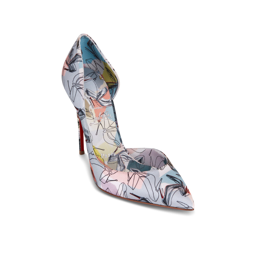 Christian Louboutin - Iriza Silk Print Half-d'Orsay Pump, 100mm Christian Louboutin - Iriza Silk Print Half-d'Orsay Pump, 100mm