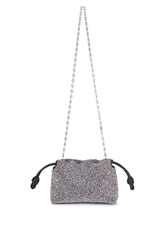 Loewe Mini Flamenco Black & Silver Beaded Leather Purse - view 1
