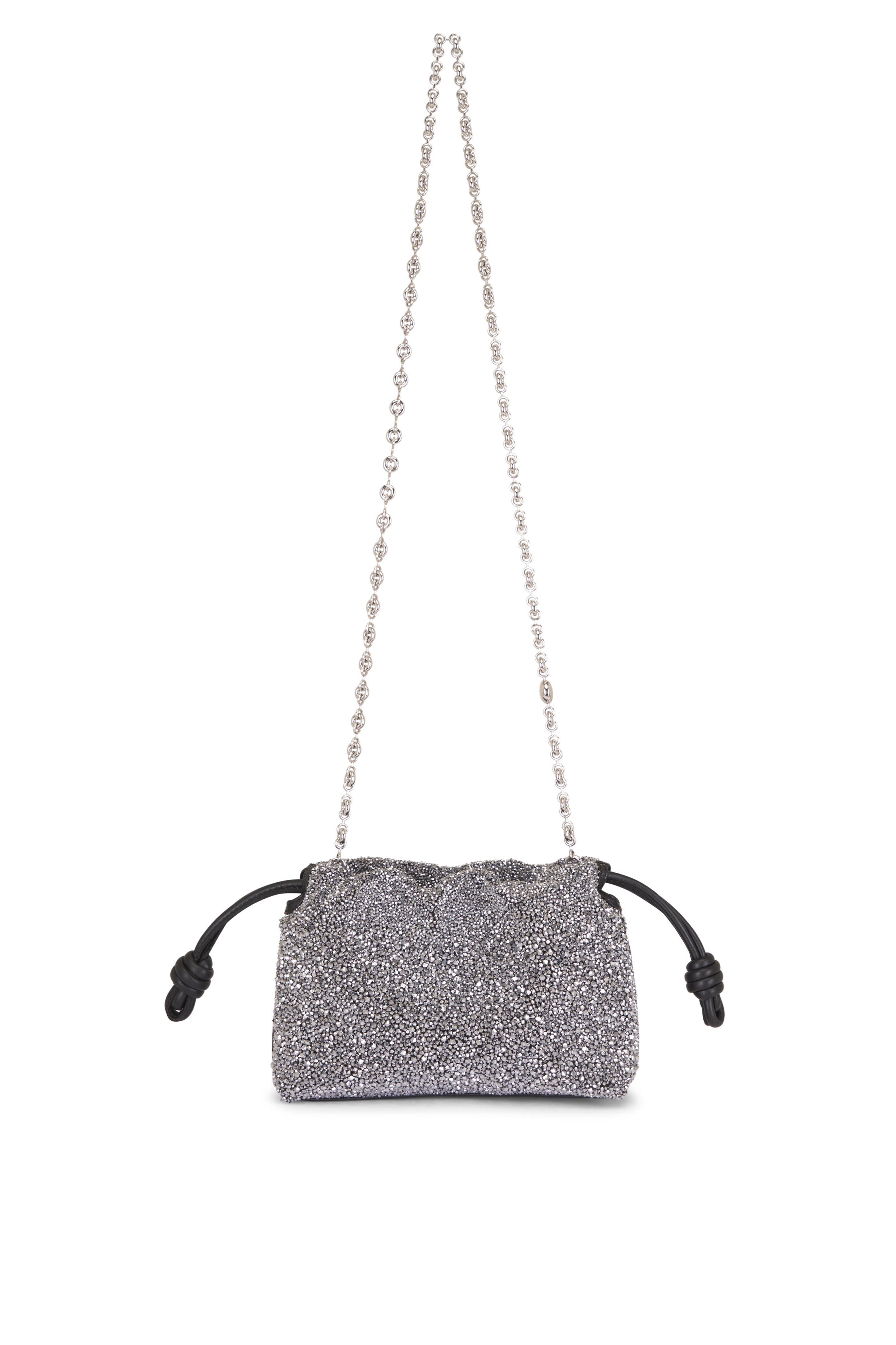Loewe - Mini Flamenco Black & Silver Beaded Leather Purse - view 1