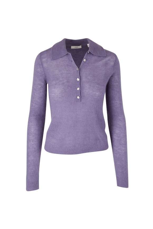 Vince - Mauve Iris Henley Polo Pullover