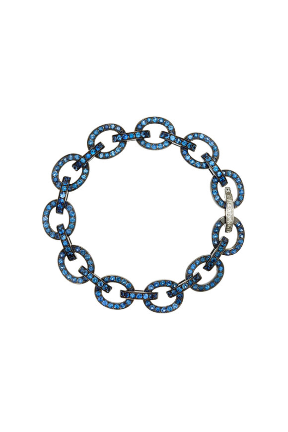 Nam Cho 18k Blue Sapphire & Diamond Link Bracelet - view 1