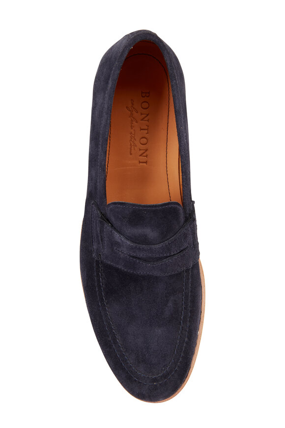 Bontoni Fascino Navy Blue Norwegian Boat Loafer - view 3