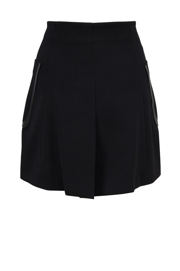 Fendi - Black Gabardine Front Button Mini Skirt