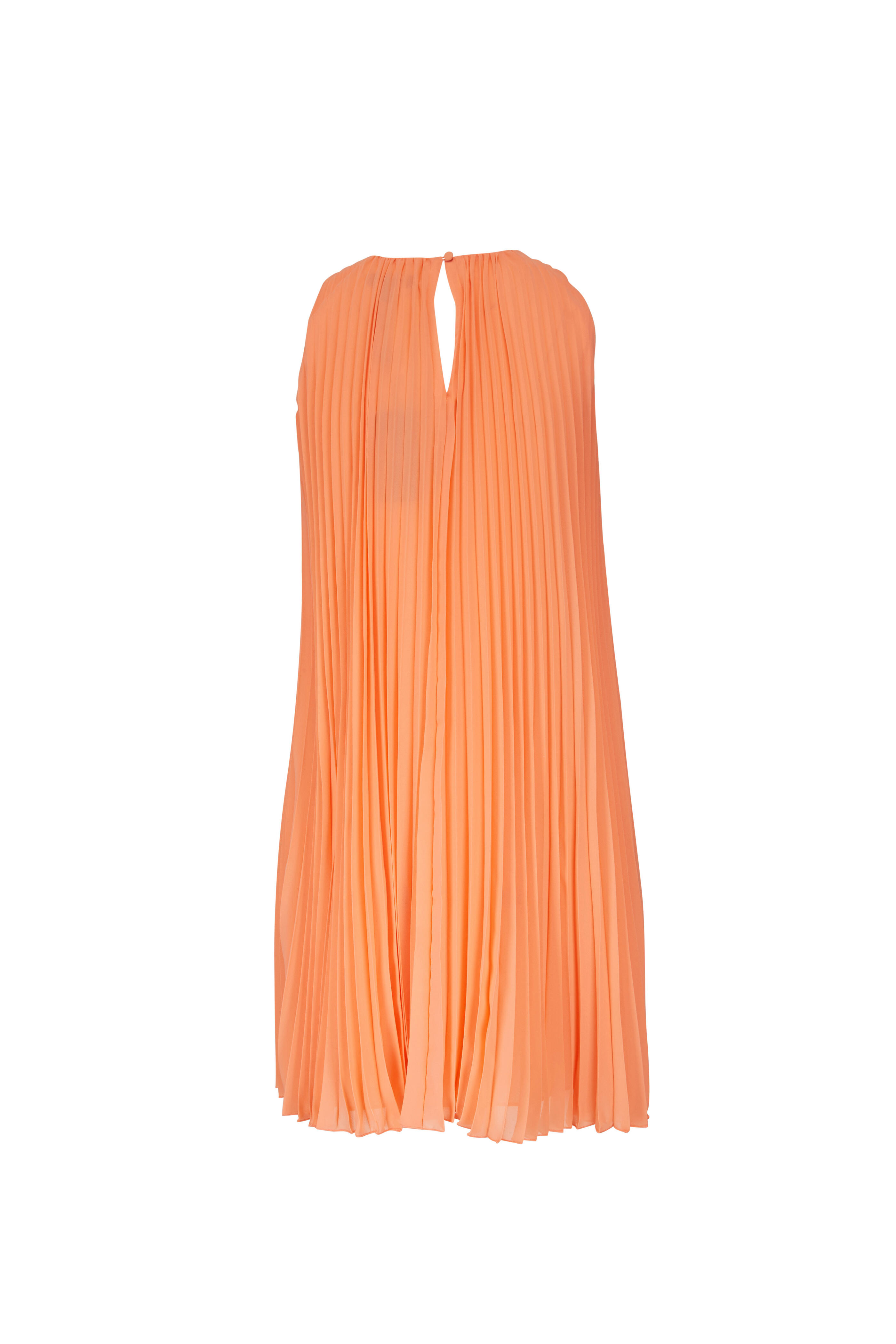 Emporio Armani Orange Techno Pliss Sleeveless Dress