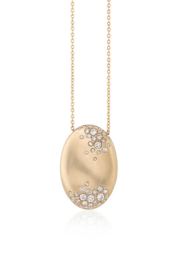 Nada Ghazal 18k Yellow Gold Muse Storm Winter Oval Necklace - view 1