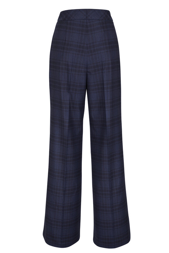 Akris Fior Denim & Black Check Wool Pant - view 4