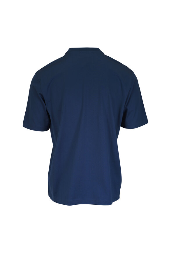 Stefan Brandt Eli Super 60 Comfort Blue Cotton T-Shirt - view 2