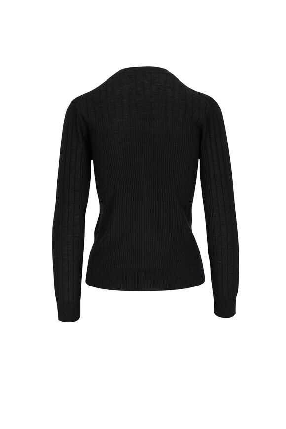 Lisa Yang - Bree Black Ribbed Cashmere Cardigan 