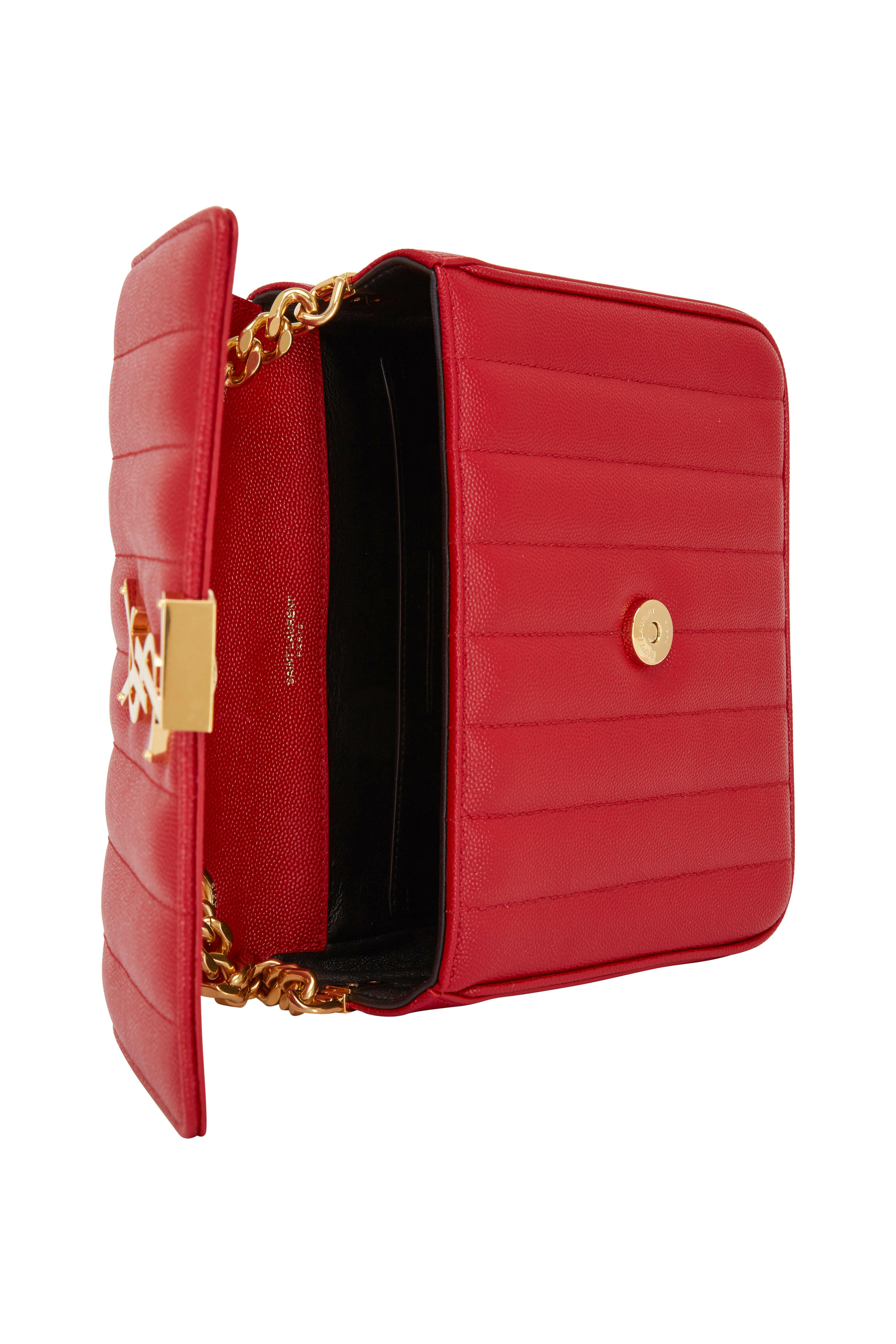 Saint Laurent - Vicky Vintage Red Matelassé Medium Crossbody
