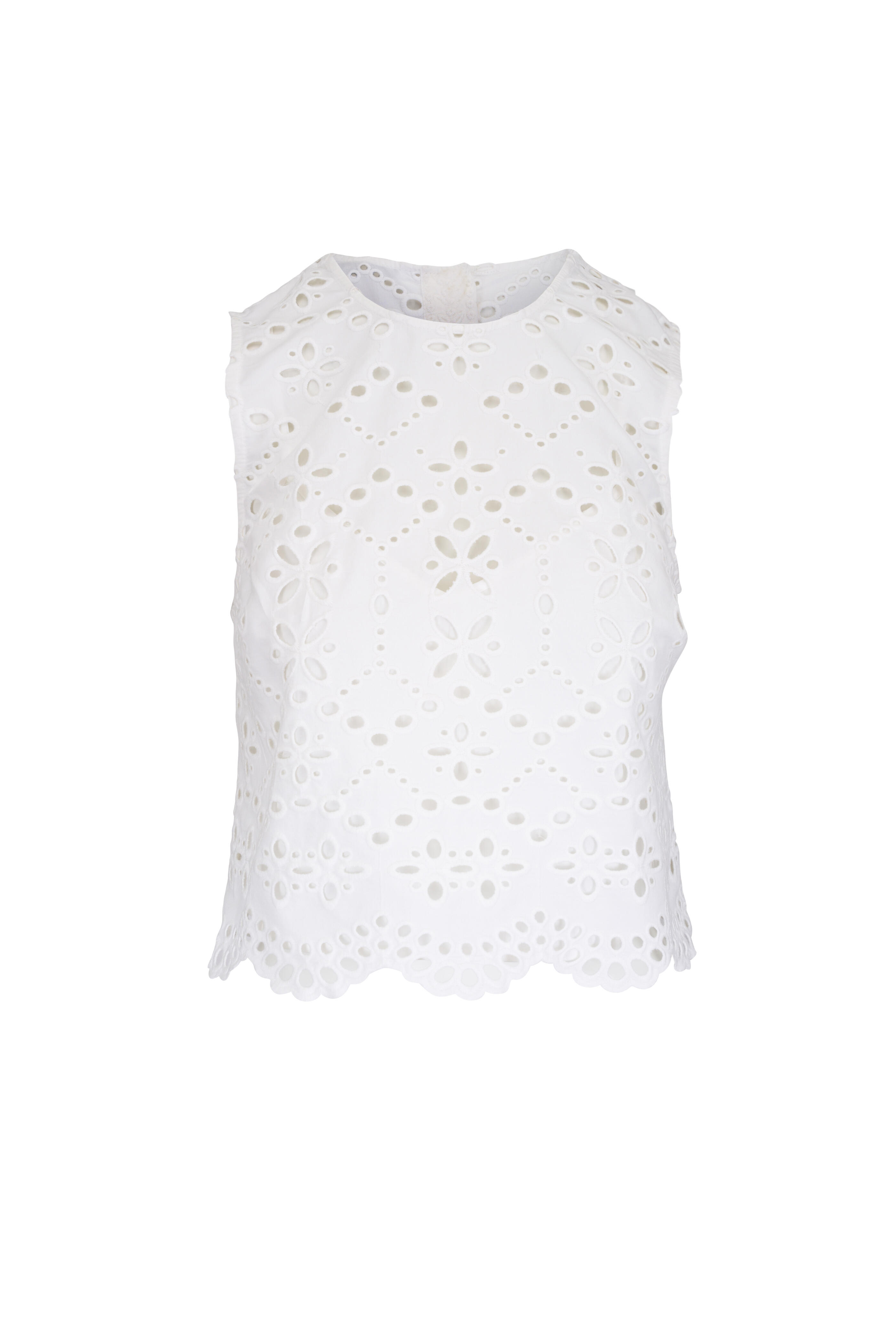 Veronica Beard - Adelyn Off White Cotton Eyelet Tank