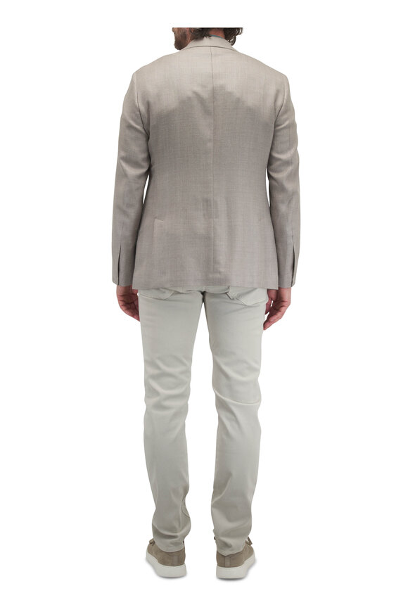 Atelier Munro Khaki Tonal Plaid Wool, Silk & Linen Sportcoat - view 3
