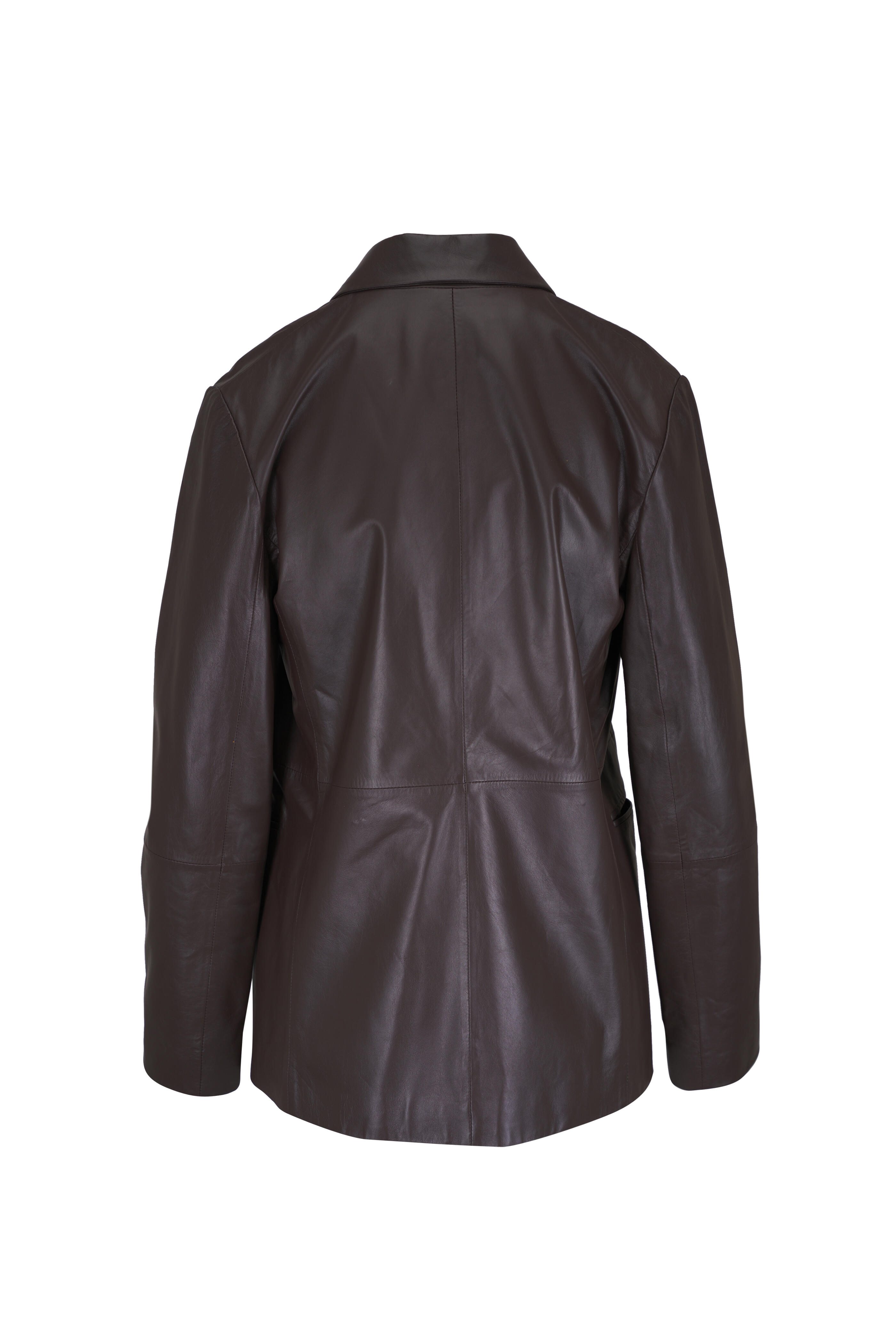 Antonelli - Chocolate Double-Breasted Leather Blazer